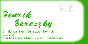 henrik bereszky business card